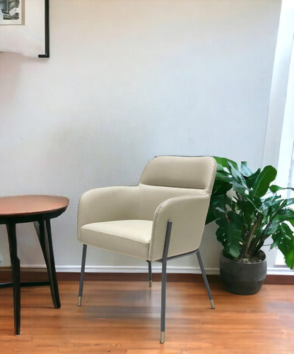 Gray and Black Upholstered Faux Leather Slat Back Dining Arm Chair