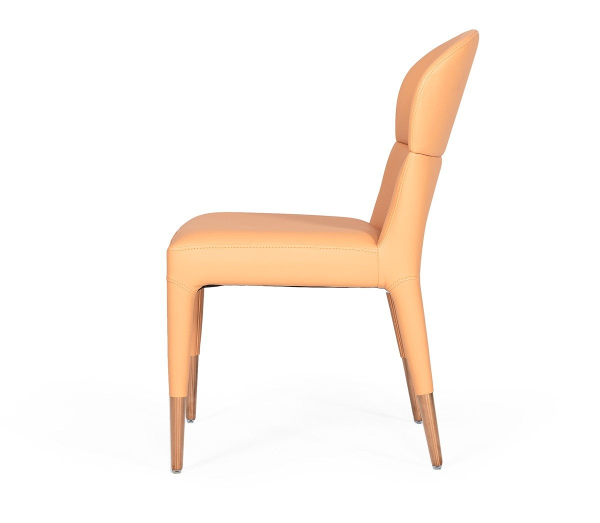 Set of Two Peach Rosegold Dining Chairs