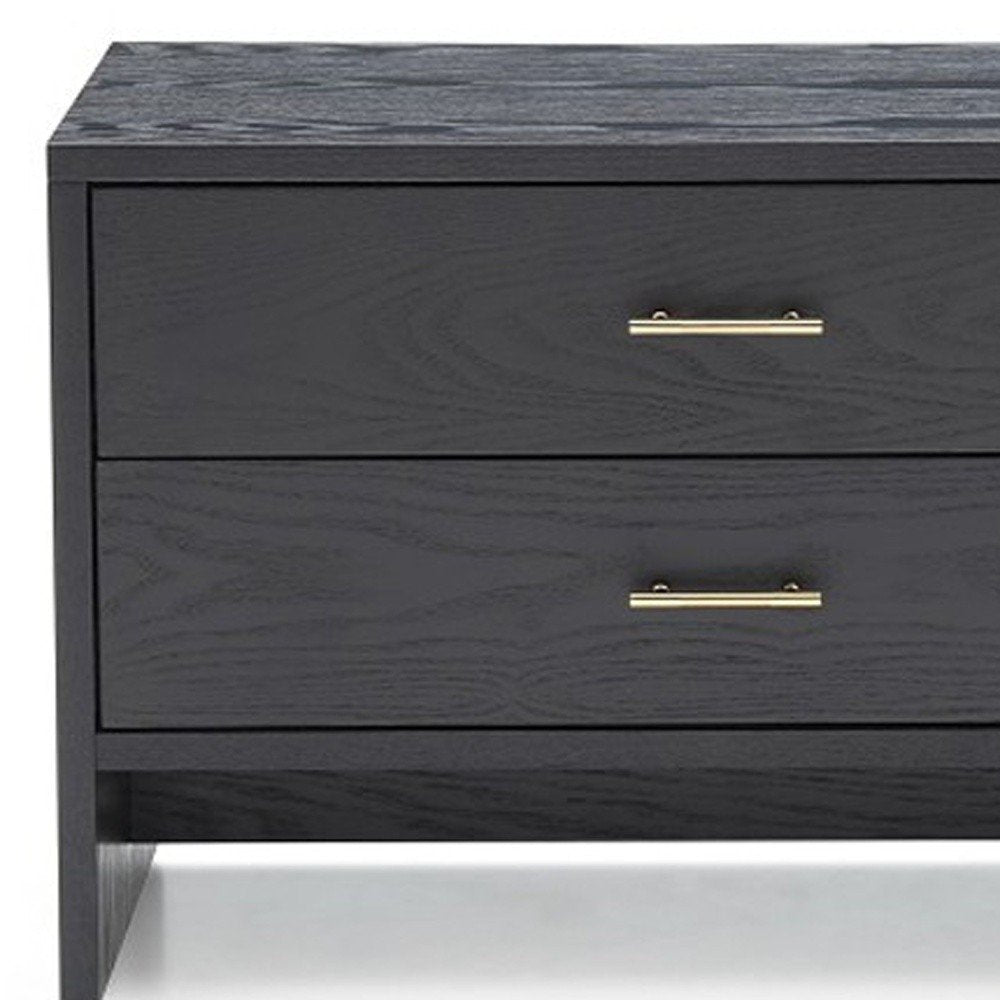 18" Wood Two Drawer Nightstand