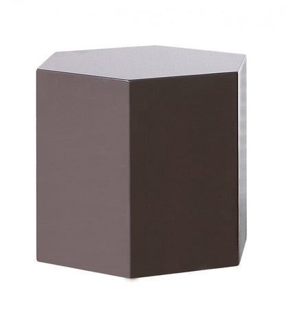 13" Light Gray Wood Hexagonal Block End Table