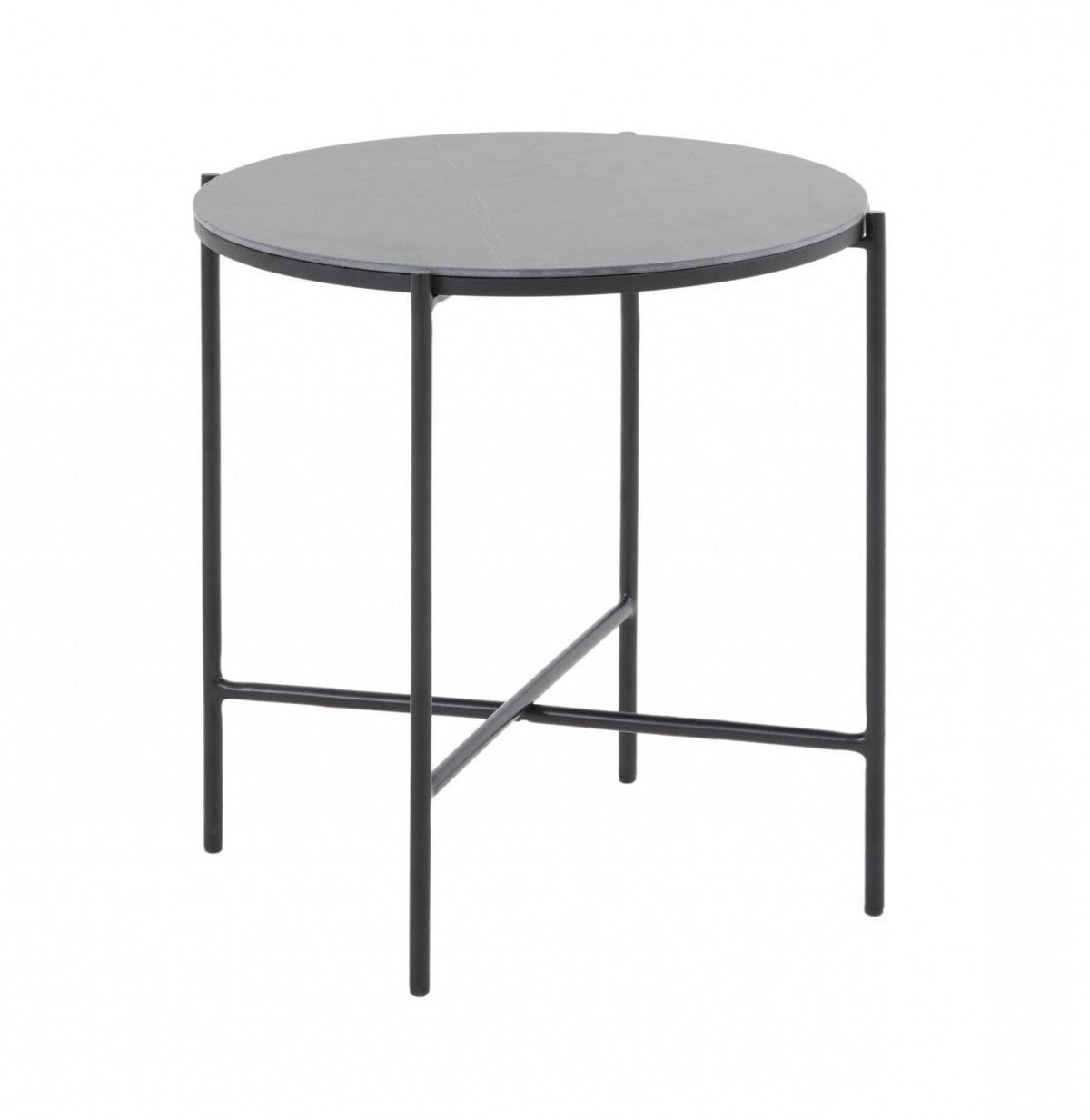 Modern Industrial Black Round Ceramic Side Table