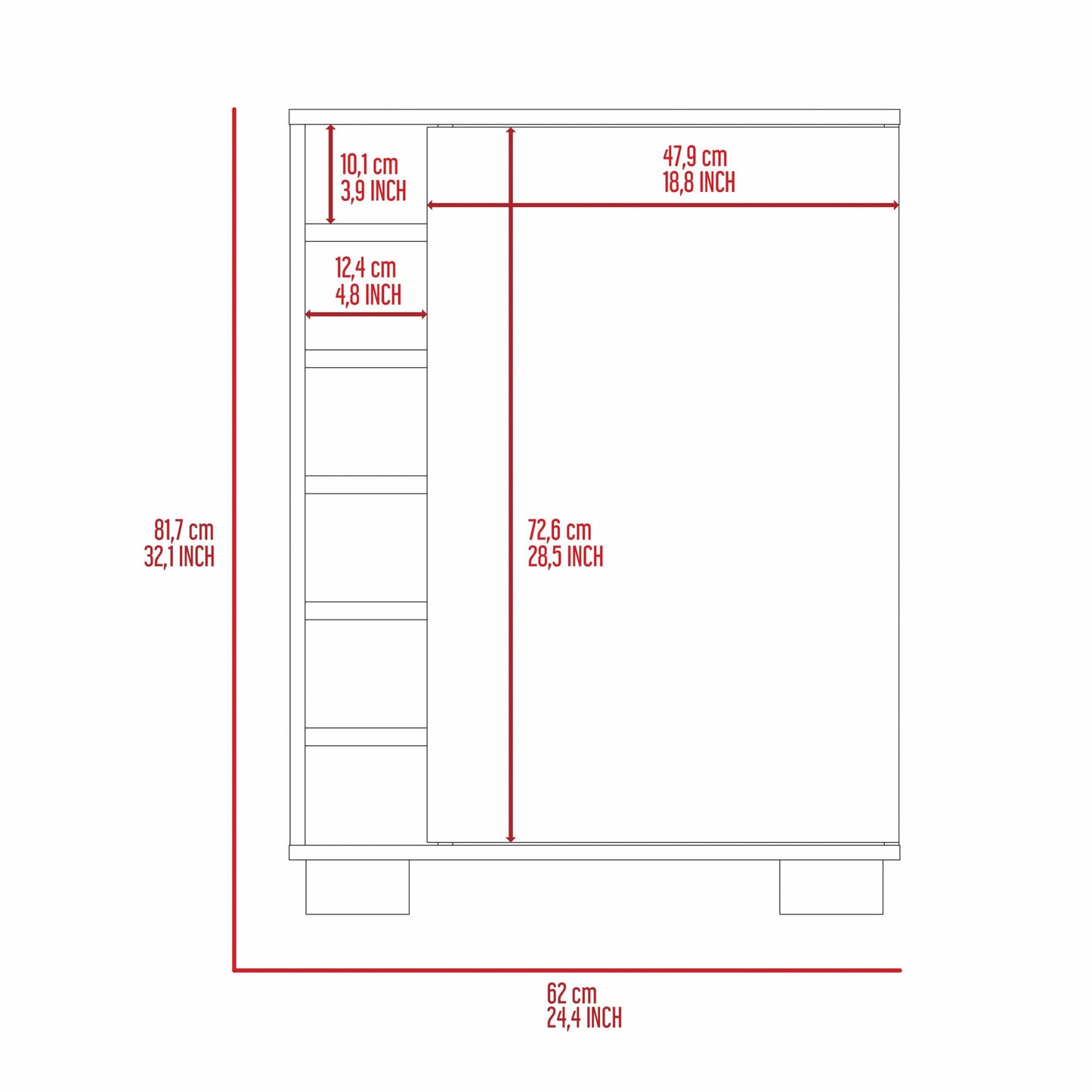 Light Gray Bar Cabinet with One Door Panel