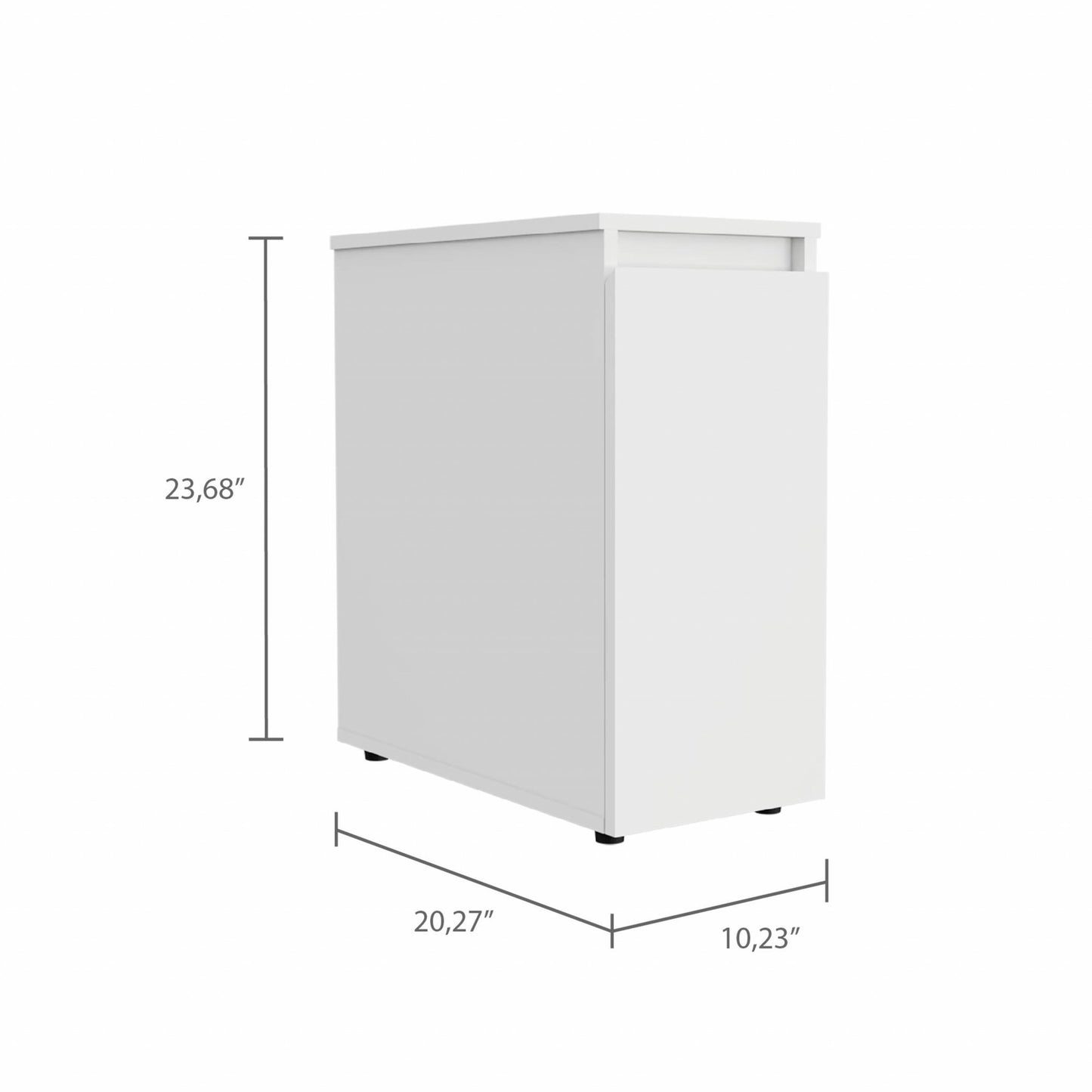 24" White One Drawer Bathroom Storage Cabinet