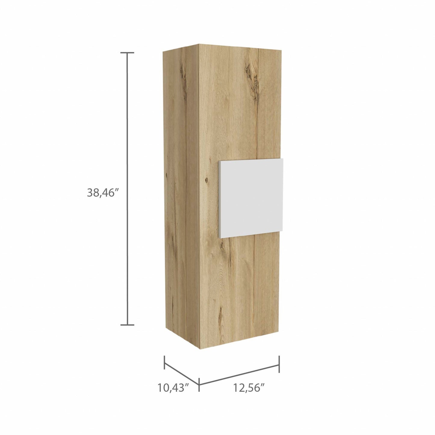 Light Oak and White Multi Purpose Vertical Hanging Cabinet