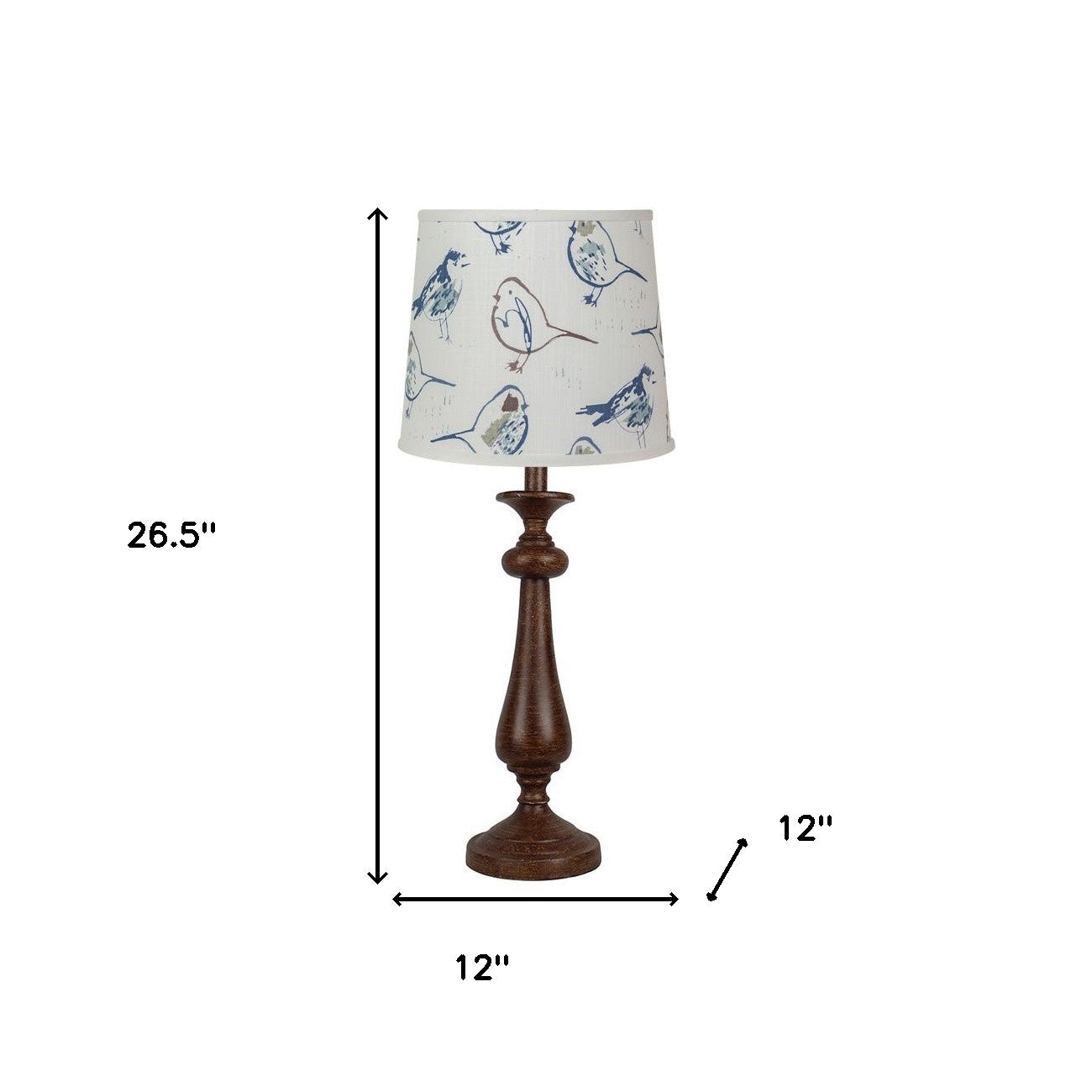 Brown Candlestick Modern Birds Shade Table Lamp