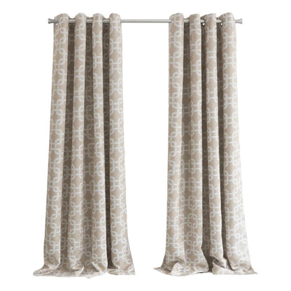 84” Sand Interlock Pattern Window Curtain Panel