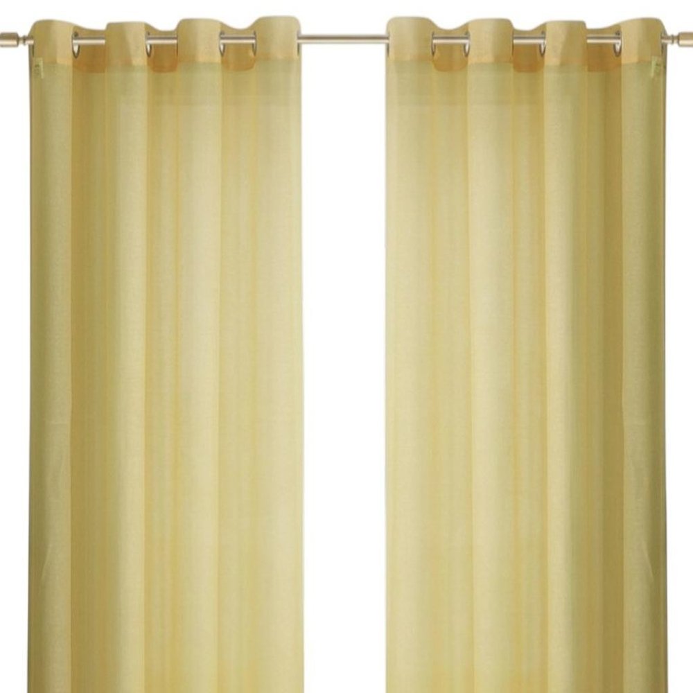 Set of two 84" gold solid modern window panels