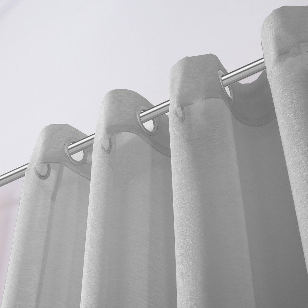 Two 84-inch silver solid modern window panels