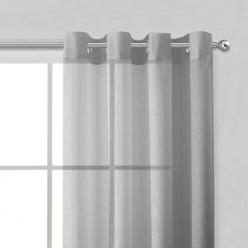 Two 84-inch silver solid modern window panels.