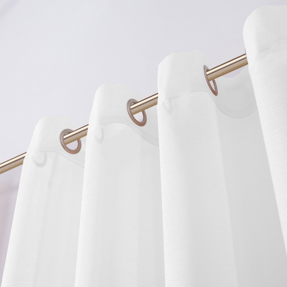 Set of two 84" white solid modern window panels