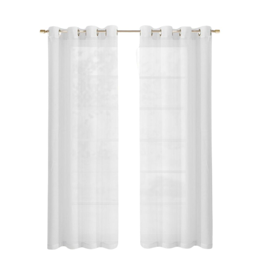 Set of Two 84"  White Solid Modern Window Panels