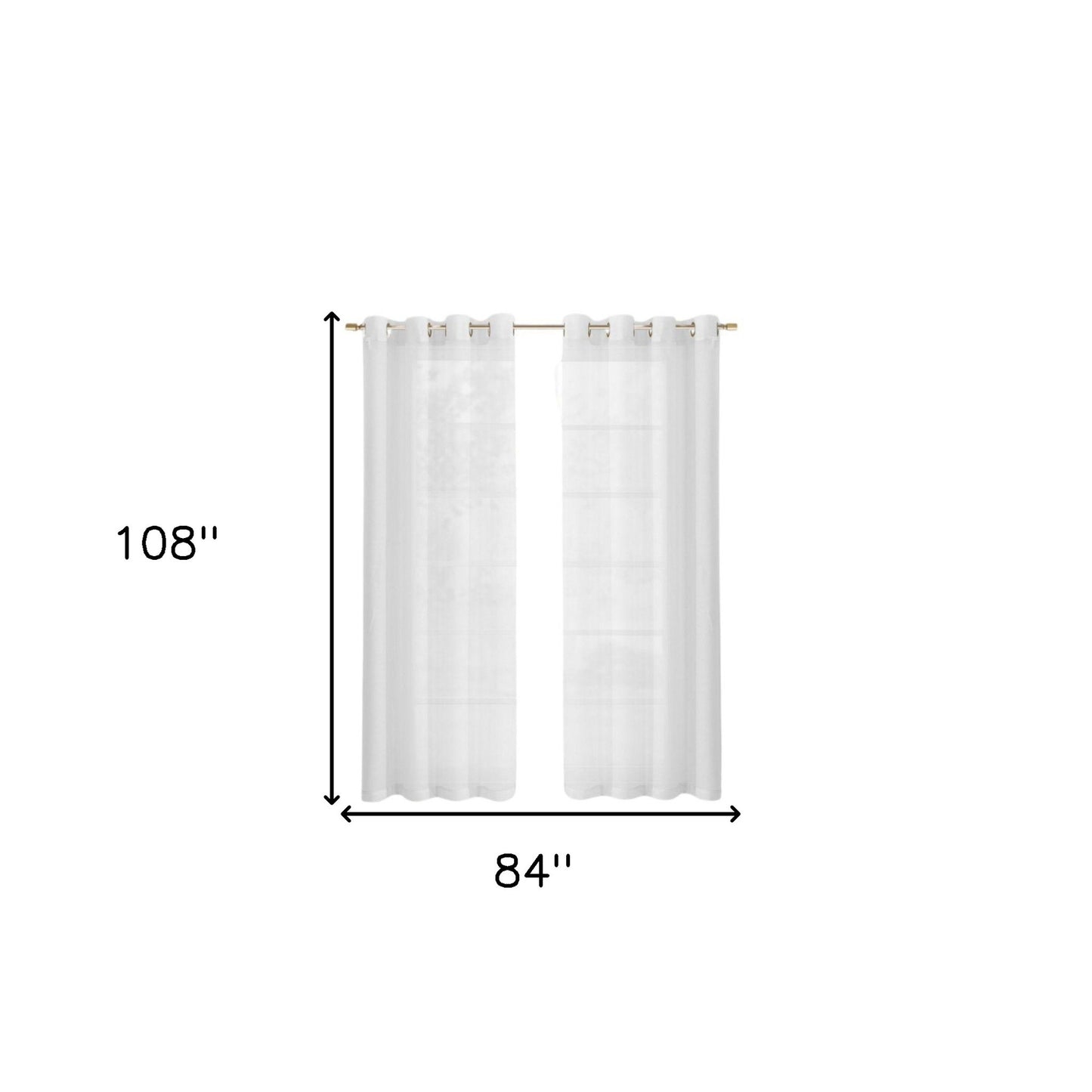 Set of Two 84"  White Solid Modern Window Panels