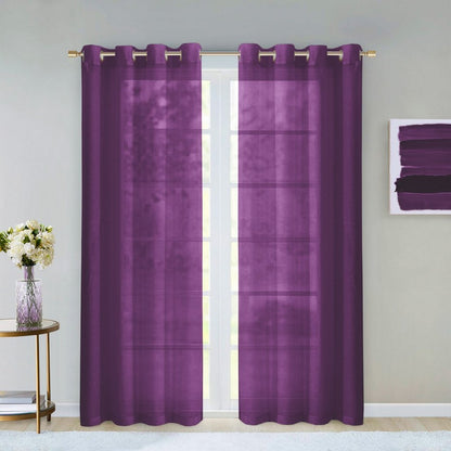 Set of two 84" purple solid modern window panels