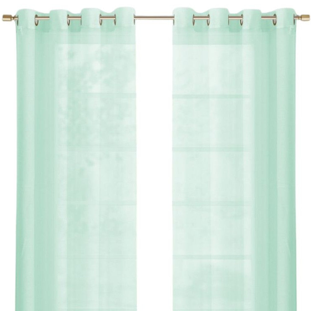 Set of Two 84"  Aqua Solid Modern Window Panels