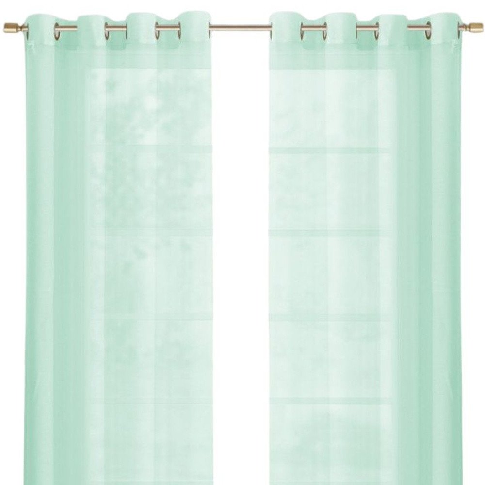 Set of Two 84"  Aqua Solid Modern Window Panels