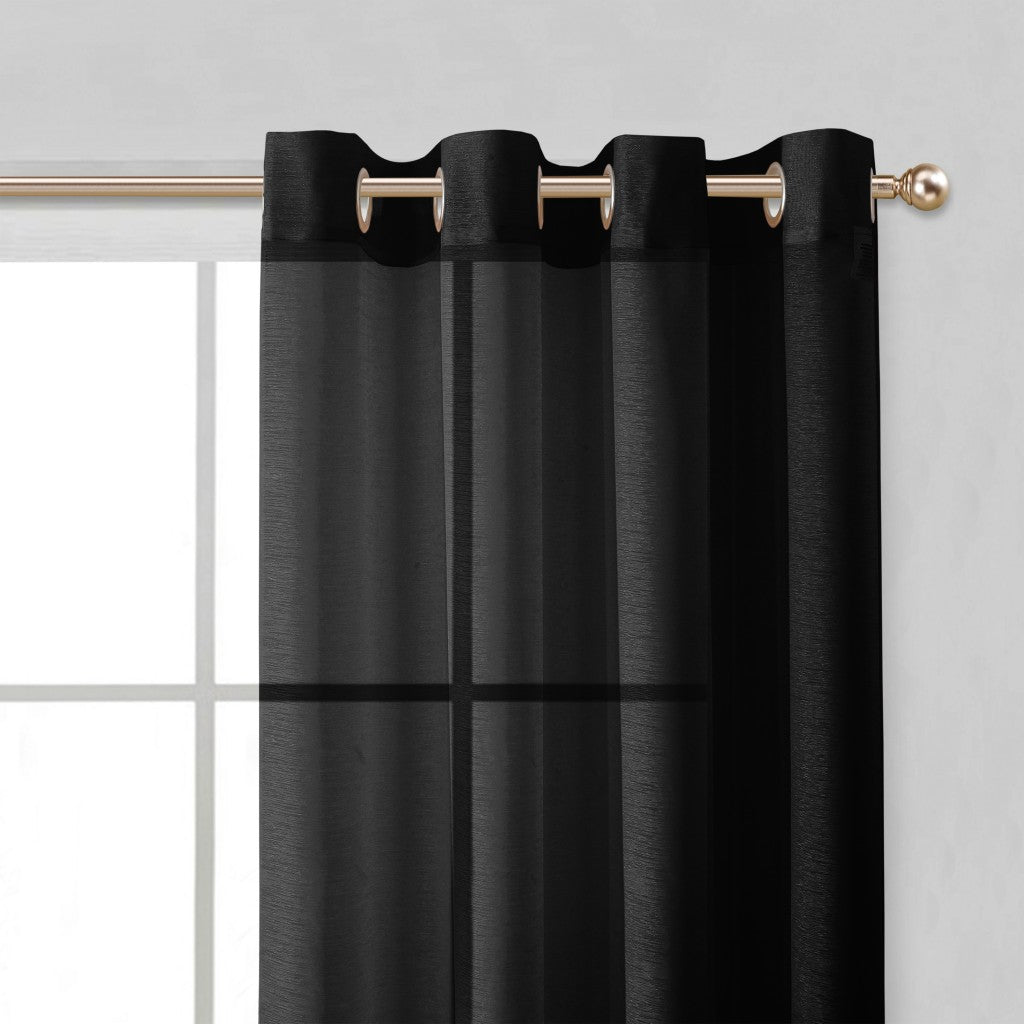 Set of Two 84"  Black Solid Modern Window Panels