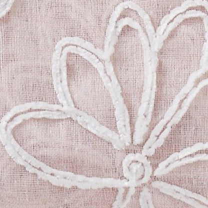 Set of two 84" blush floral embroidered window panels