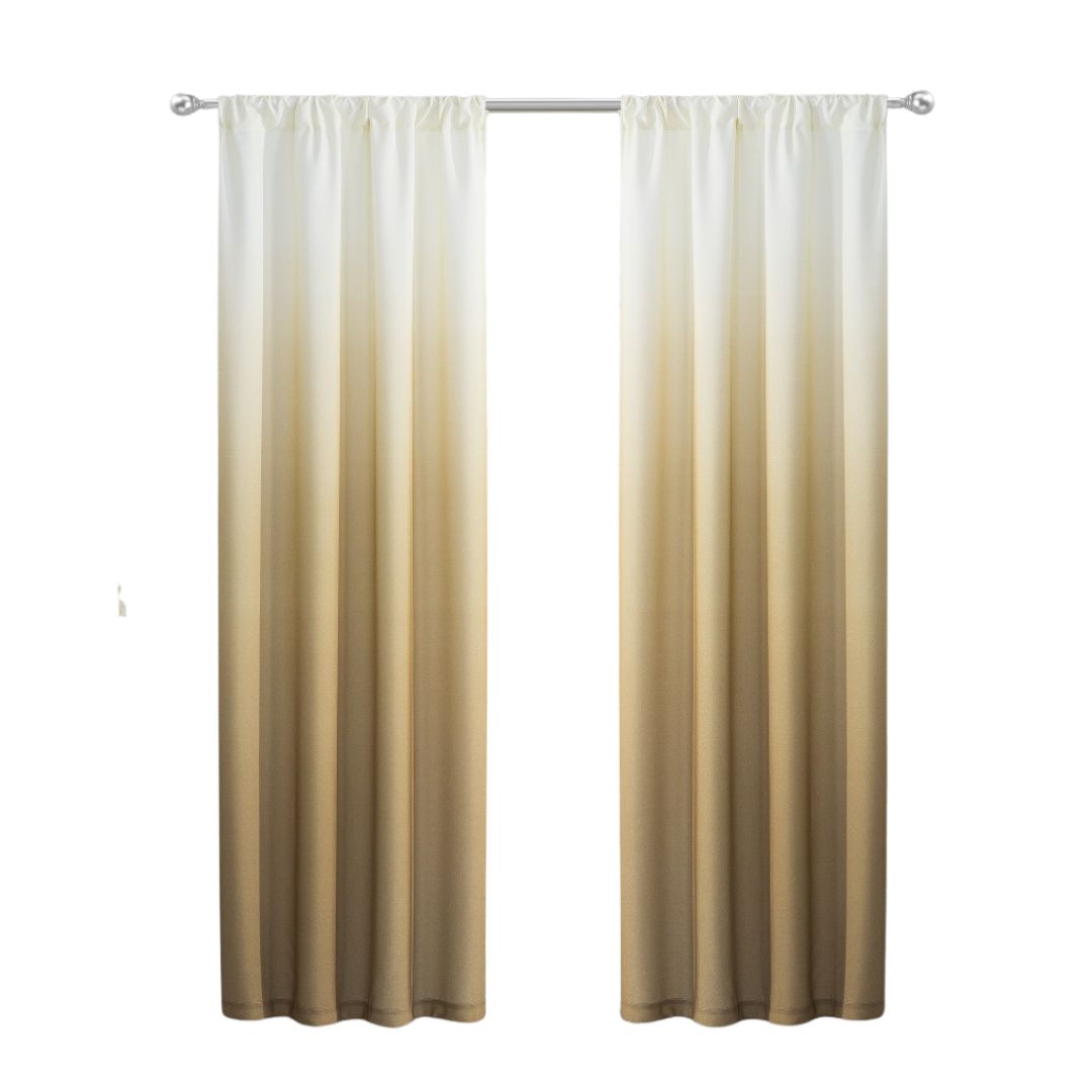Set of Two 84"  Gold Ombre Shades Window Panels