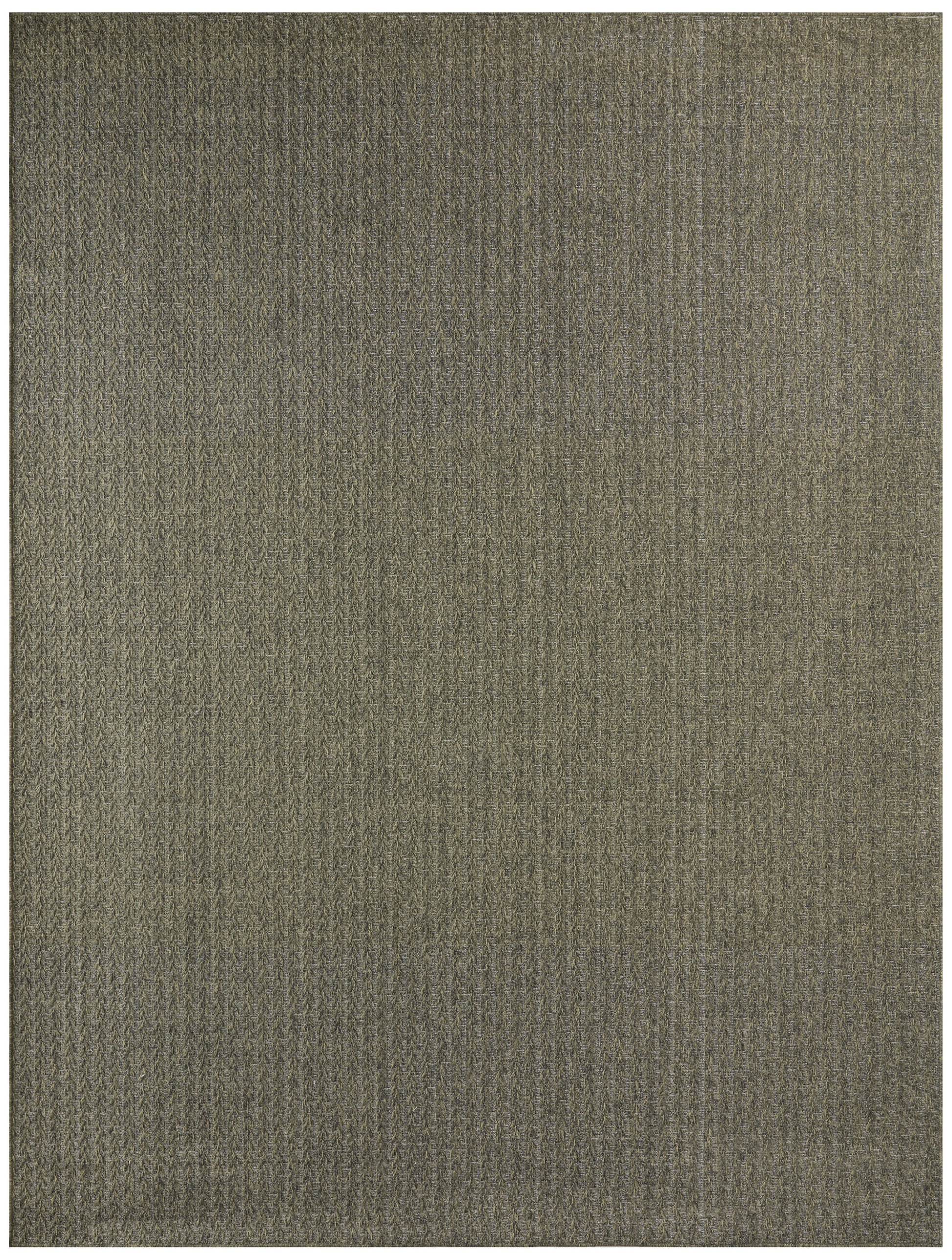 Olive-brown textured rug with subtle woven pattern; rectangular, low-pile, neutral home decor.