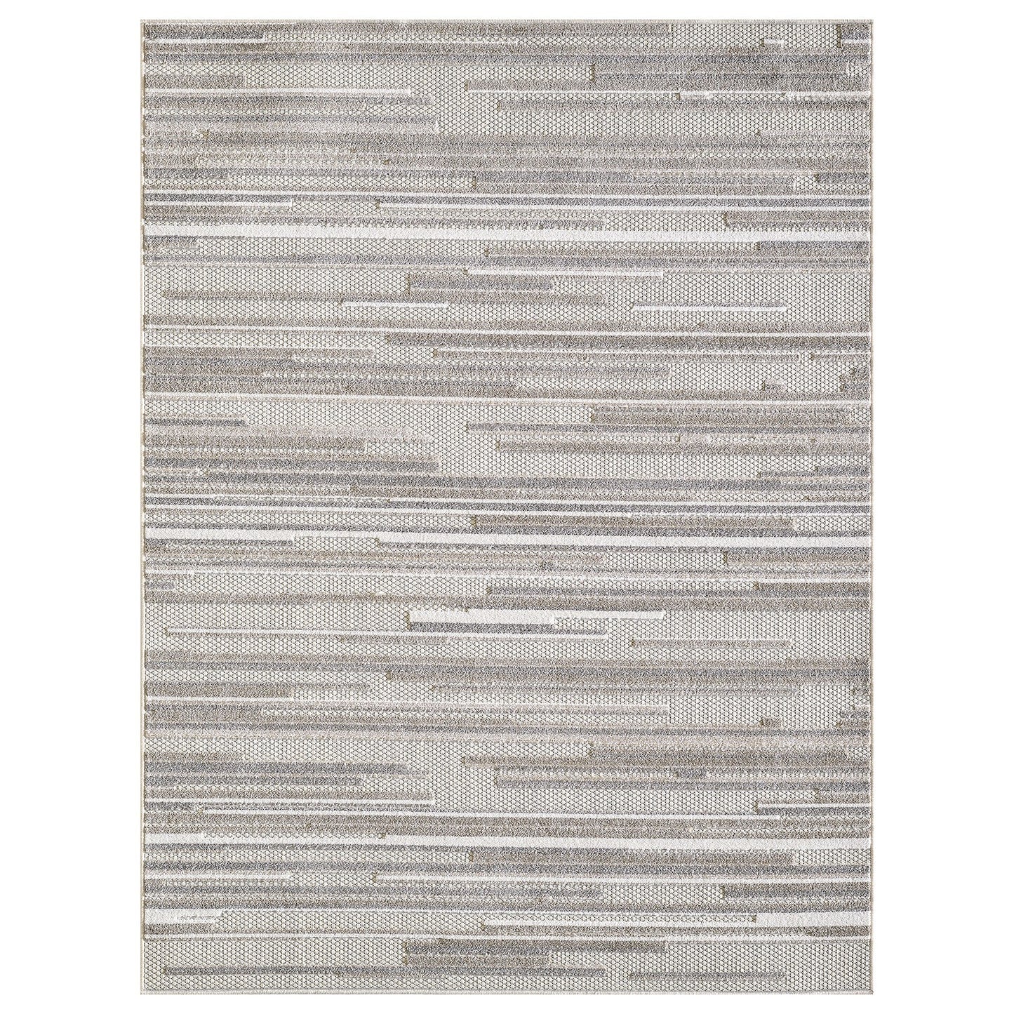 8' X 10' Gray Abstract Stain Resistant Indoor Outdoor Area Rug