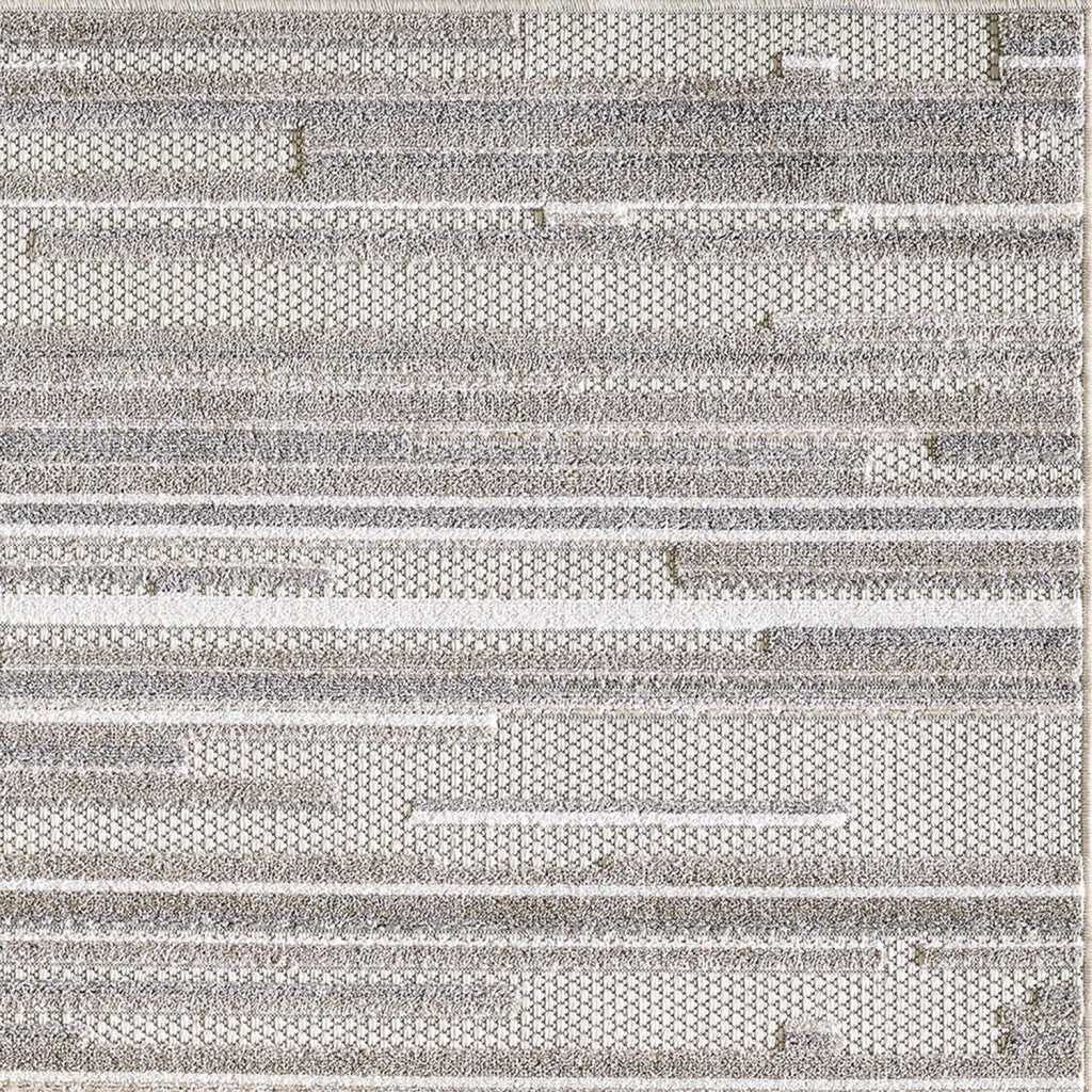 8' X 10' Gray Abstract Stain Resistant Indoor Outdoor Area Rug
