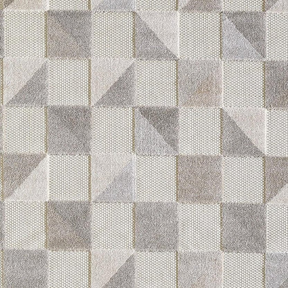 5' X 7' Gray Geometric Stain Resistant Indoor Outdoor Area Rug