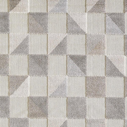 8' X 10' Gray Geometric Stain Resistant Indoor Outdoor Area Rug