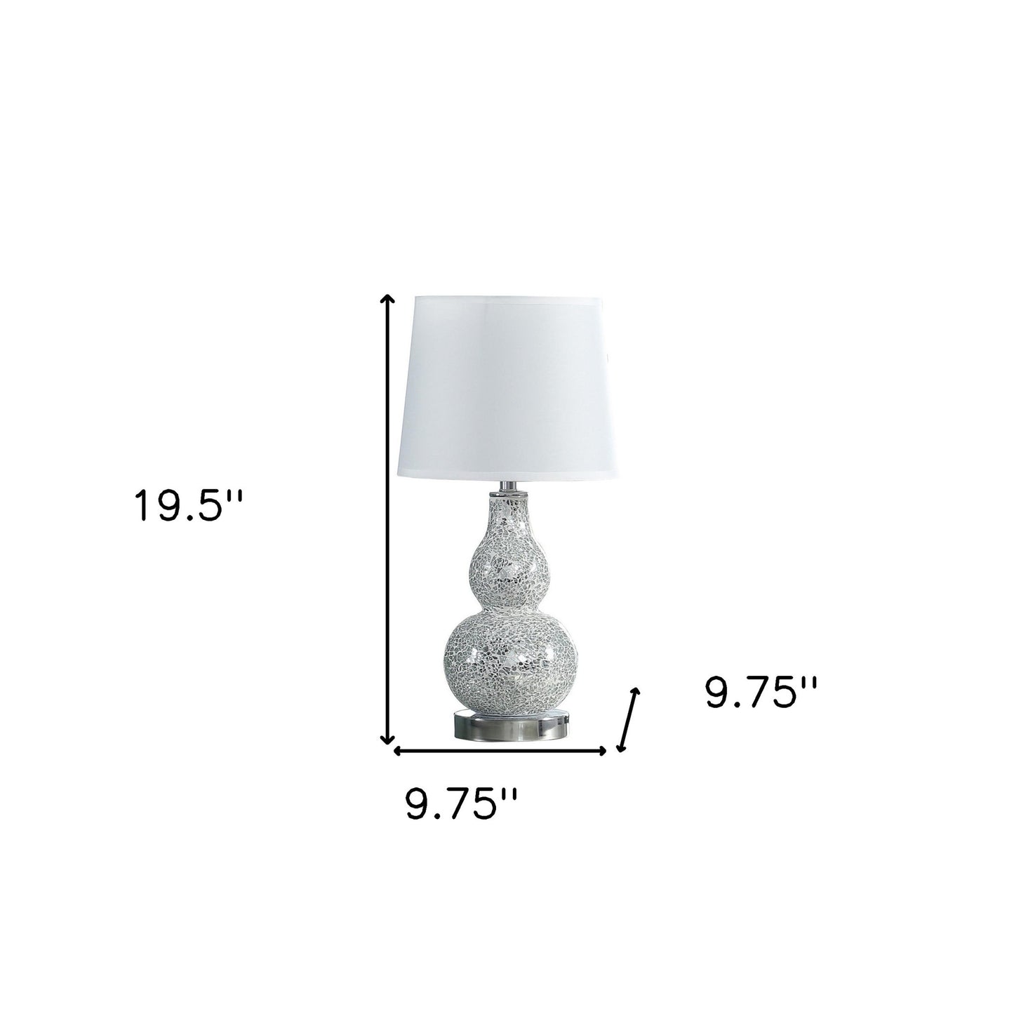 20" White Table Lamp With White Globe Shade