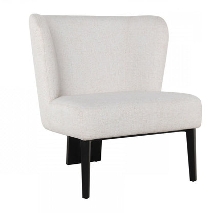 30" Gray And Black Upholstered Wingback Chair