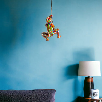 6" X 3" Rainbow Resin Climbing Man Hanging Dimensional Sculpture With Hooks