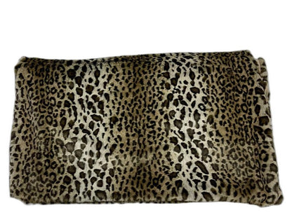 50" X 60" Black Brown And Beige Leopard Faux Fur Plush Throw Blanket