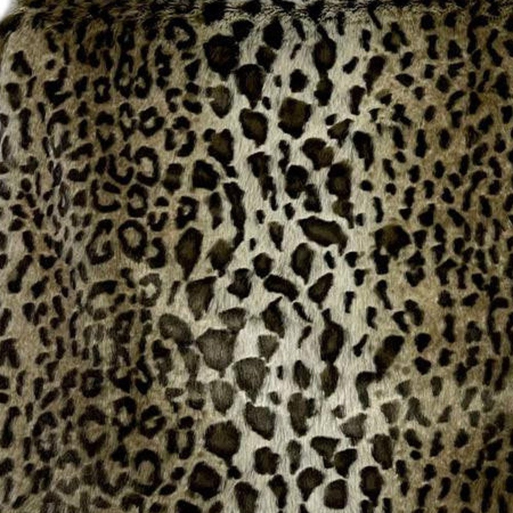 50" X 60" Black Brown And Beige Leopard Faux Fur Plush Throw Blanket