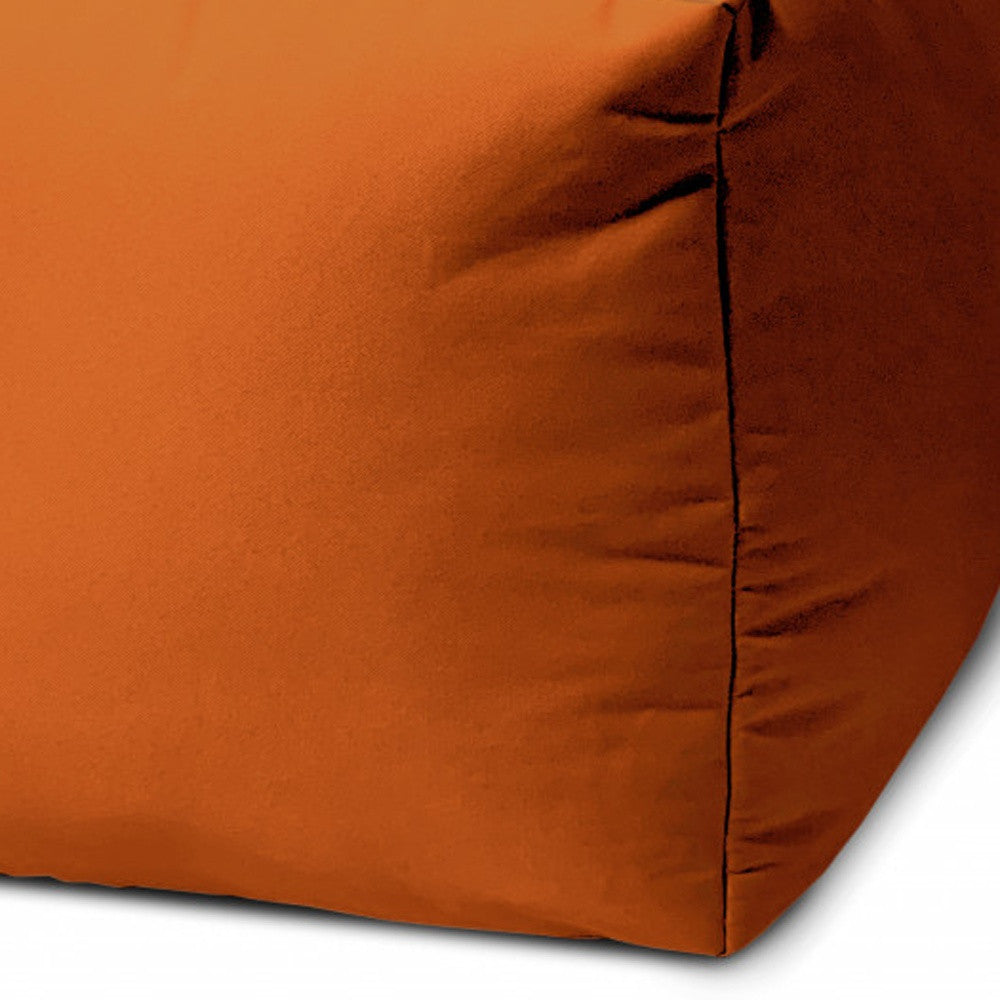 17" Cool Orange Solid Color Indoor Outdoor Pouf Ottoman