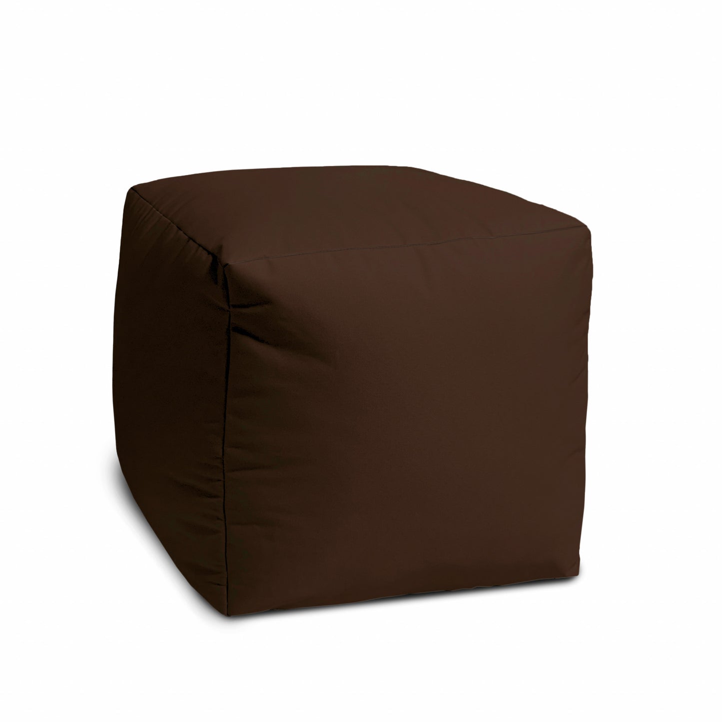 17" Cool Dark Chocolate Brown Solid Color Indoor Outdoor Pouf Ottoman