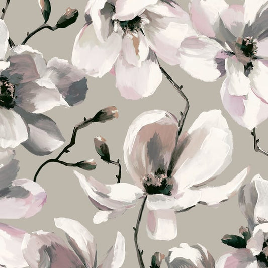 Galerie Wallcoverings Flora Cherry Blossom Galerie Wallcoverings  Silver Grey   - 47466