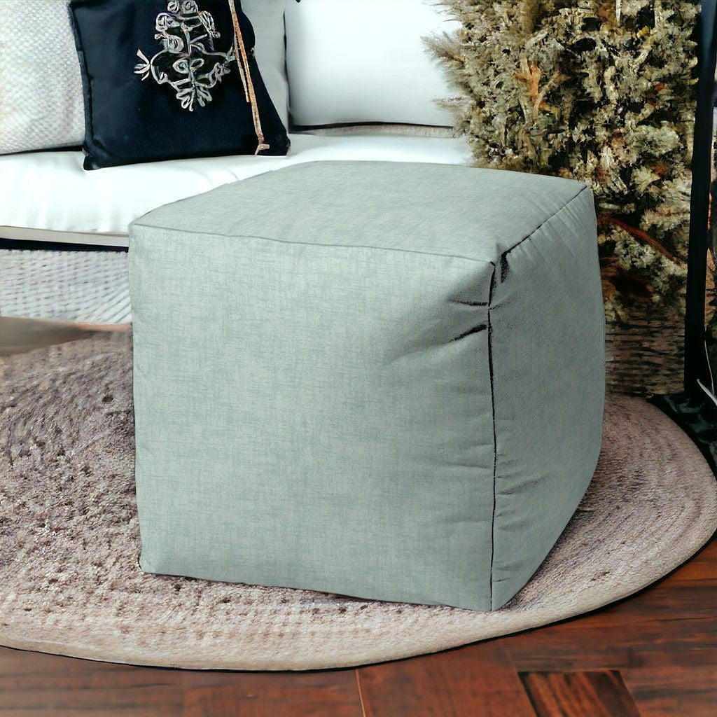 17" Taupe Cube Indoor Outdoor Pouf Cover