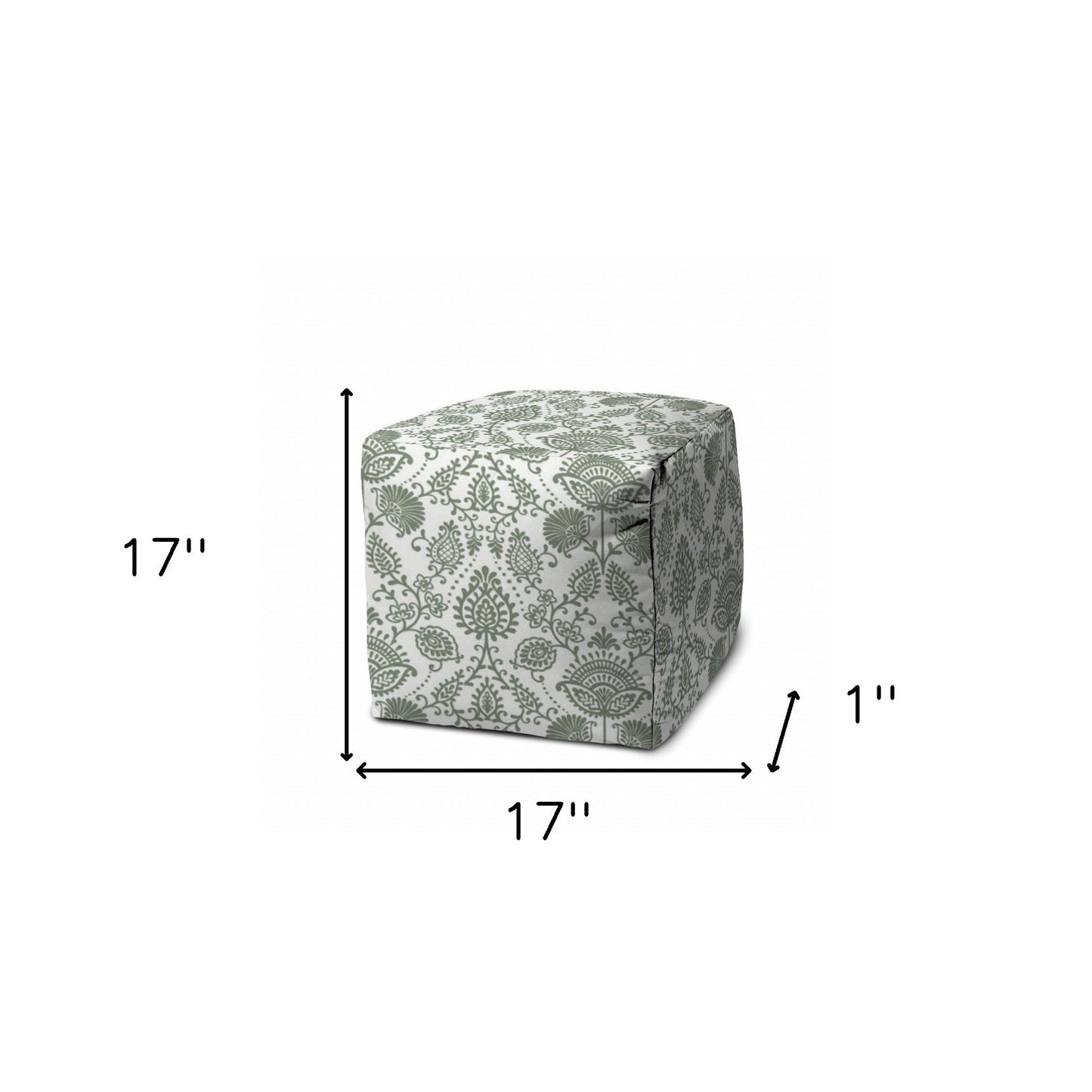 17" Blue Cube Indoor Outdoor Pouf Cover