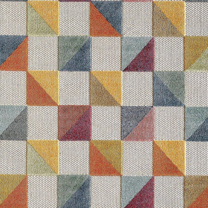 8' X 10' Orange And Ivory Indoor Outdoor Area Rug