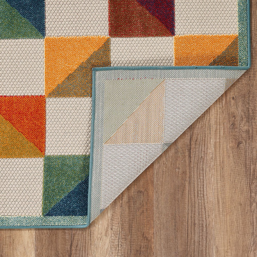 8' X 10' Orange And Ivory Indoor Outdoor Area Rug