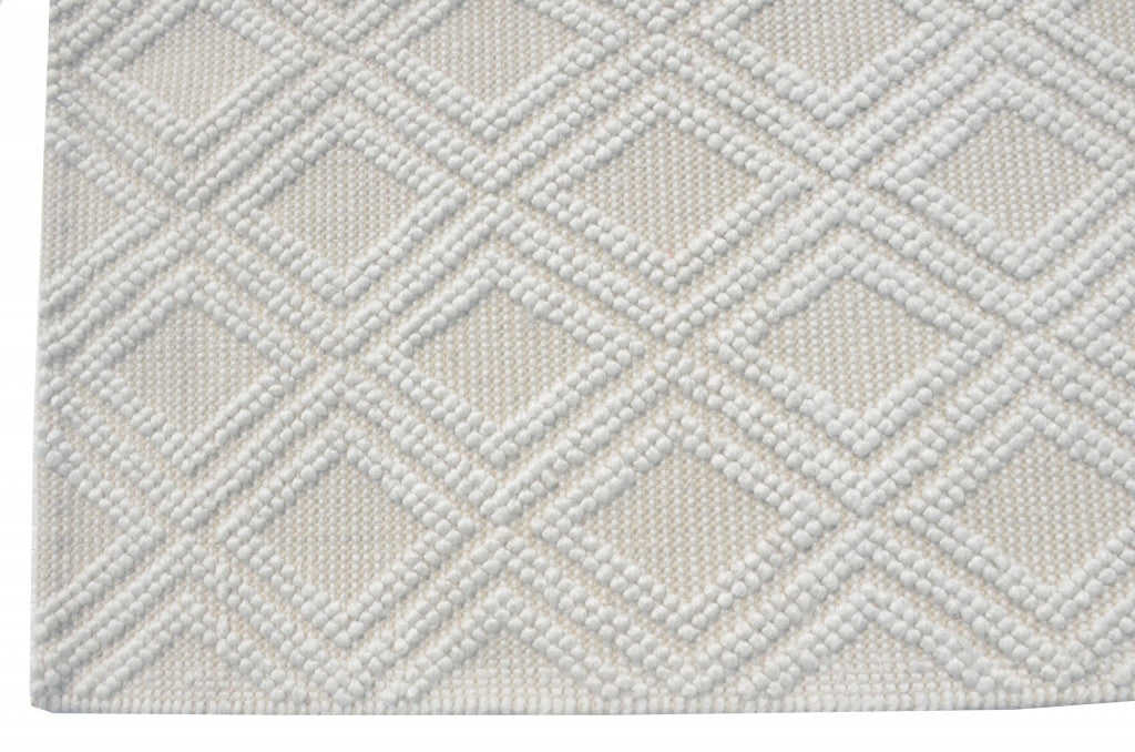 5' X 7' Ivory Geometric Handmade Area Rug