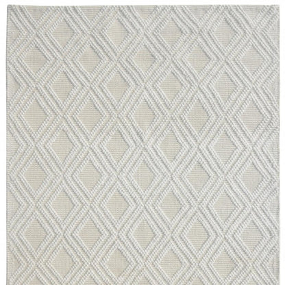 5' X 7' Ivory Geometric Handmade Area Rug