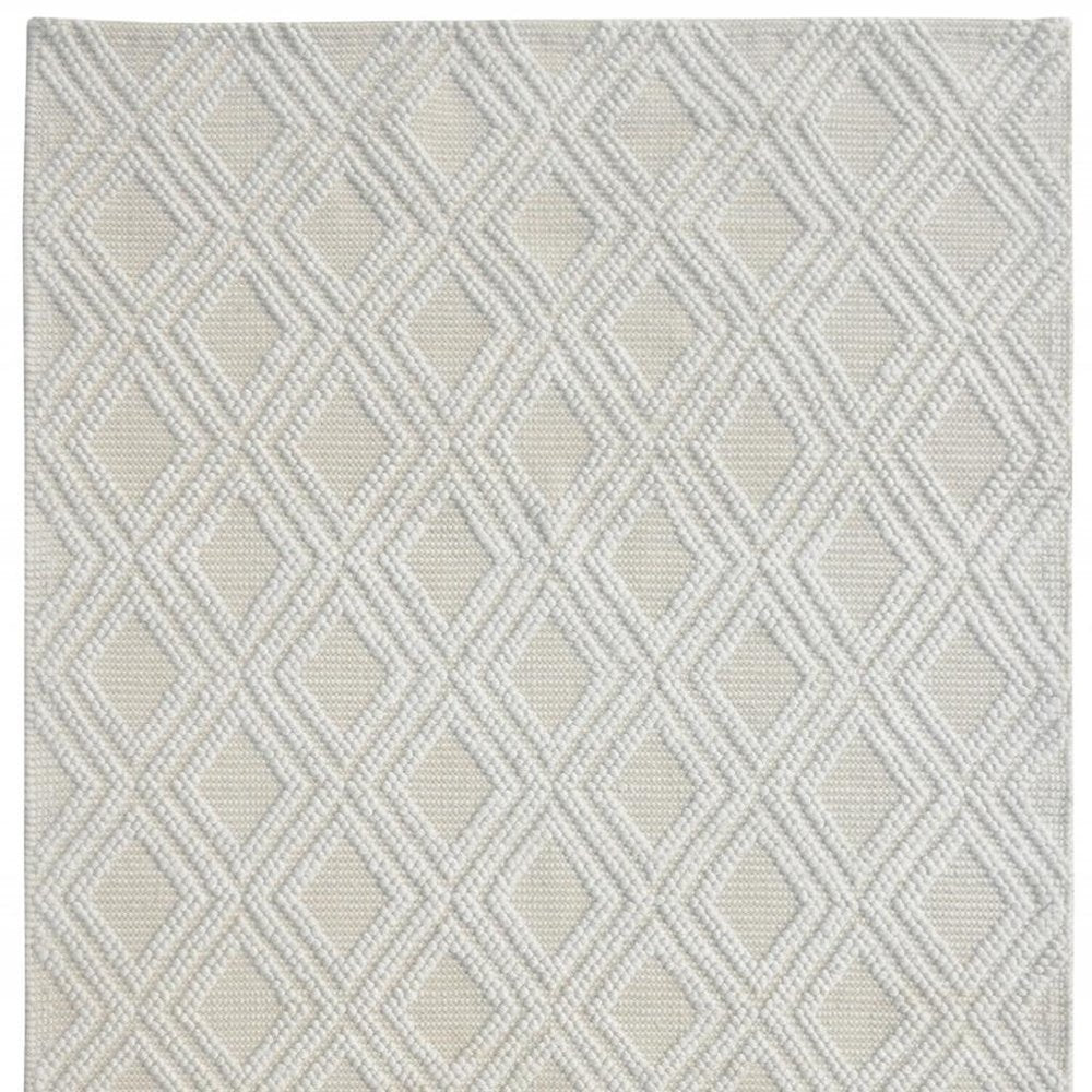 8' X 11' Ivory Geometric Handmade Area Rug