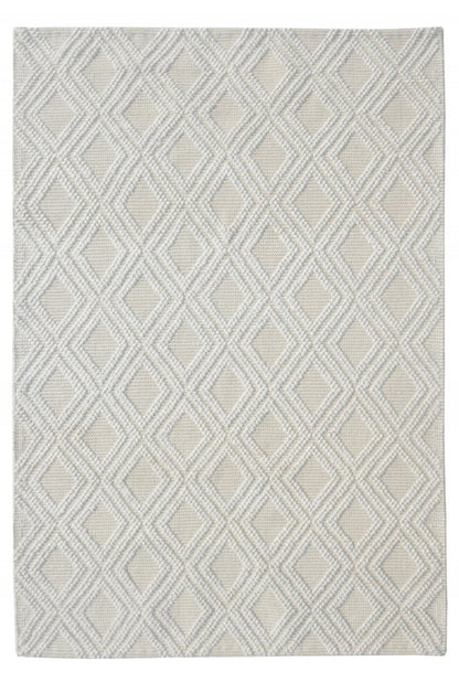 8' X 11' Ivory Geometric Handmade Area Rug
