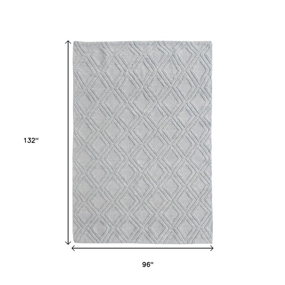 8' X 11' Gray Geometric Handmade Area Rug