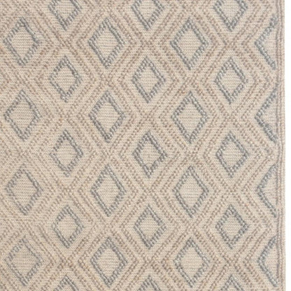 9' X 13' Tan Gray Diamond Lattice Modern Area Rug