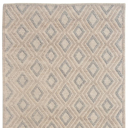 9' X 13' Tan Gray Diamond Lattice Modern Area Rug