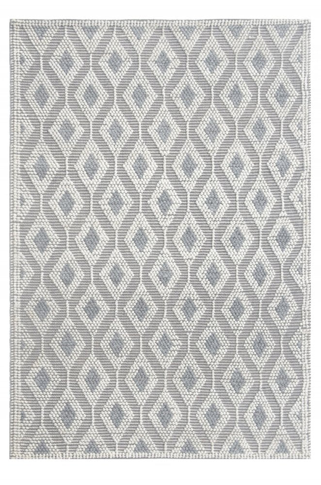5' X 7' Gray and Ivory Geometric Handmade Area Rug