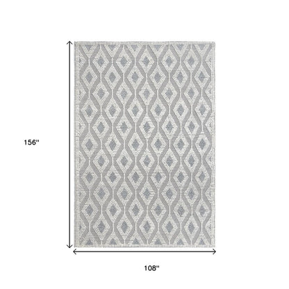 9' X 13' Ivory Gray Diamond Trellis Modern Area Rug