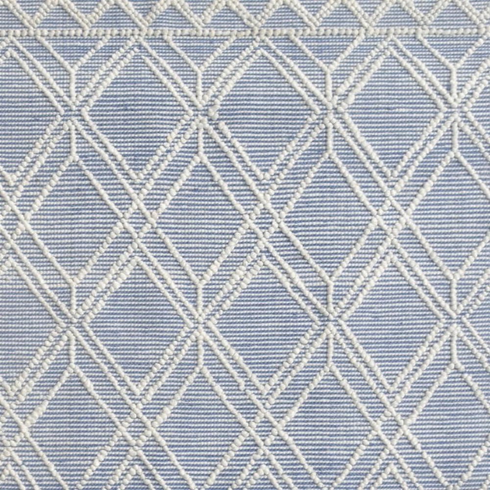 5' X 7' Blue and Ivory Geometric Handmade Area Rug