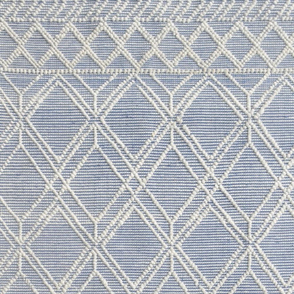 6' X 9' Blue and Ivory Geometric Handmade Area Rug